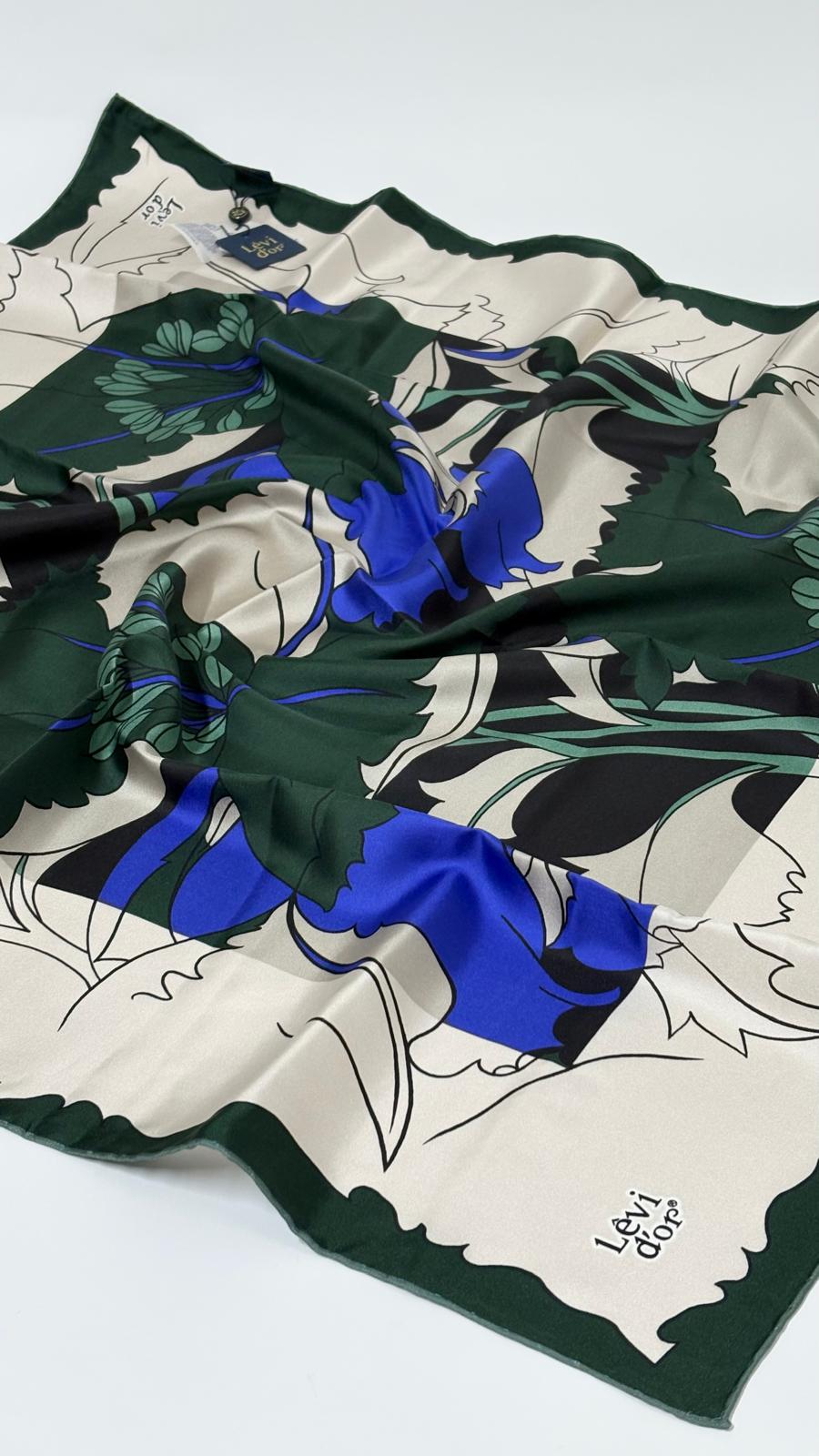 LEVİDOR ÇİÇEK DESEN İPEK EŞARP