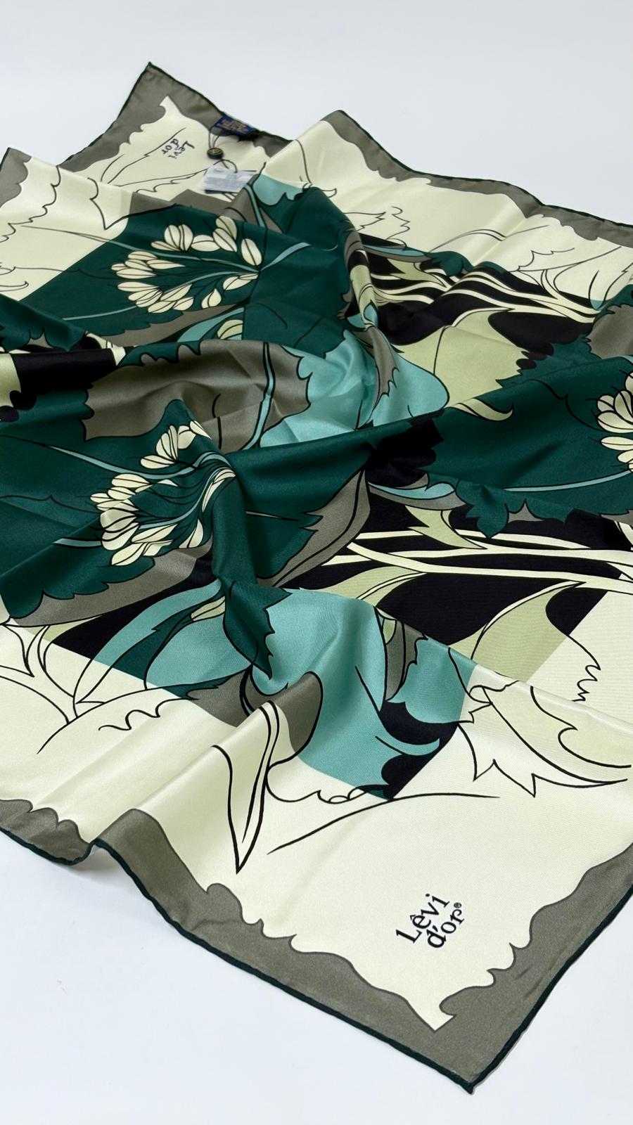 LEVİDOR ÇİÇEK DESEN İPEK EŞARP