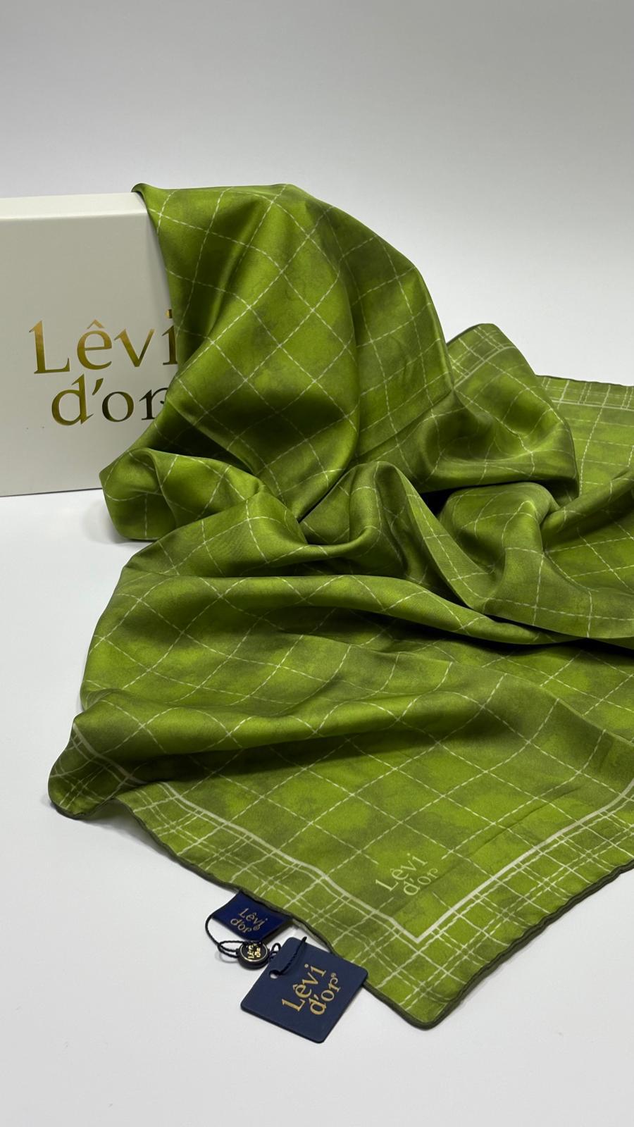 LEVİDOR KARE DESEN İPEK EŞARP