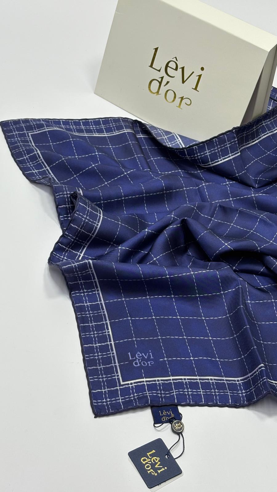 LEVİDOR KARE DESEN İPEK EŞARP