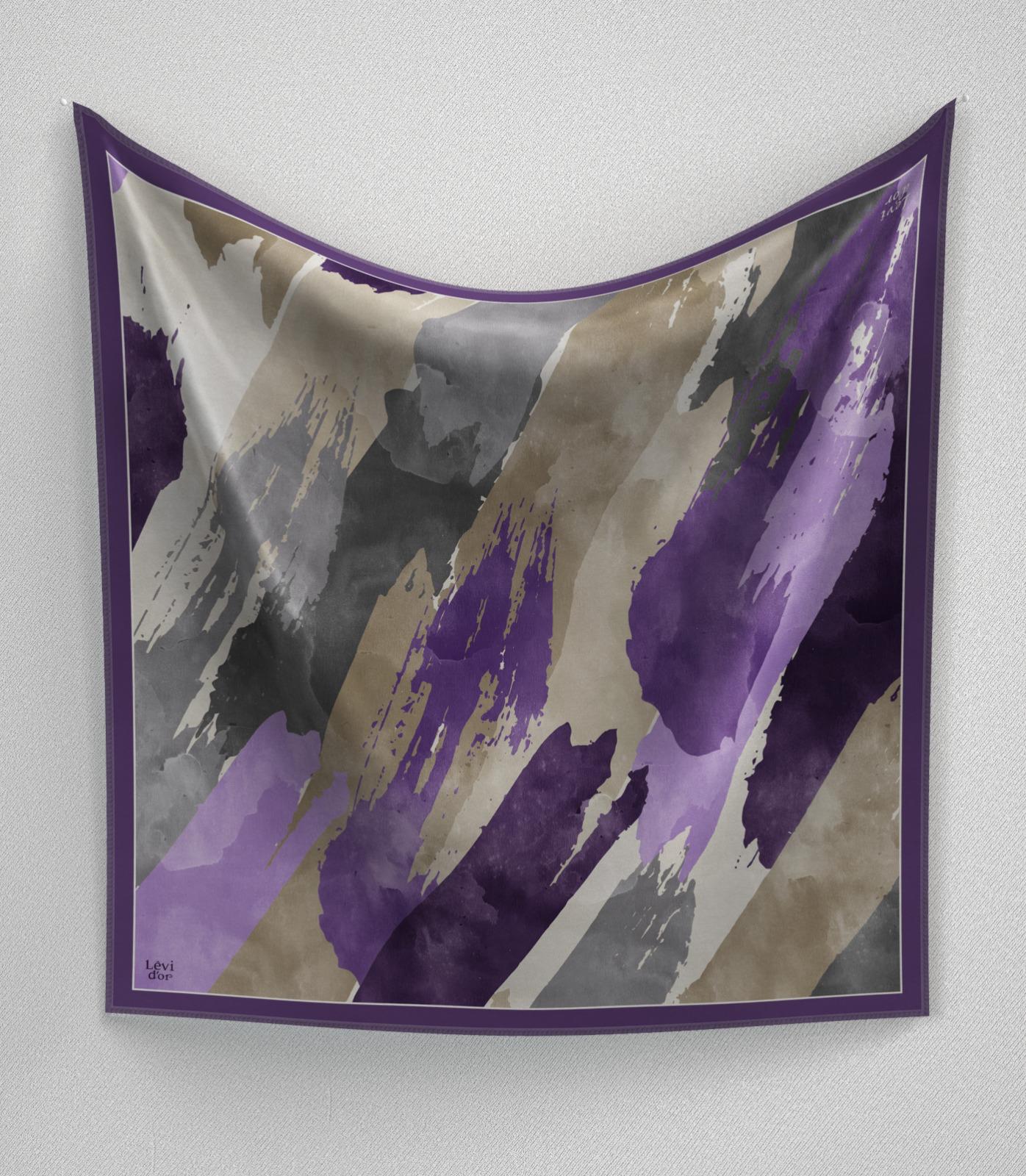 LEVİDOR FIRÇA DESEN İPEK EŞARP