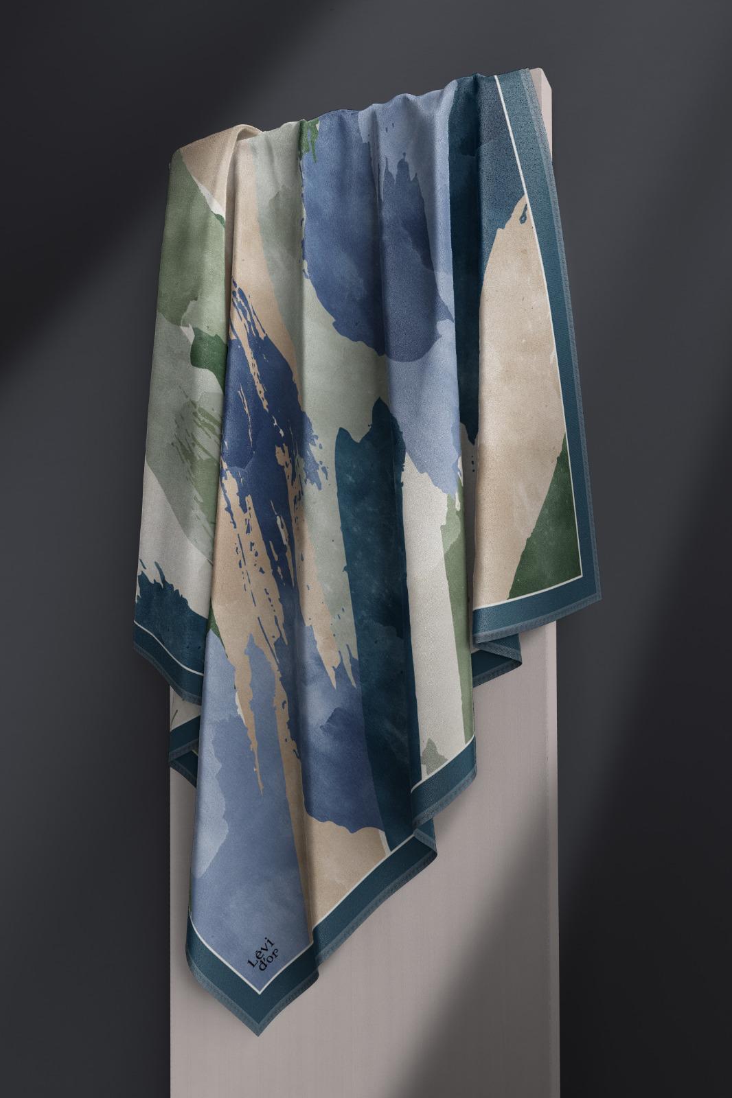 LEVİDOR FIRÇA DESEN İPEK EŞARP