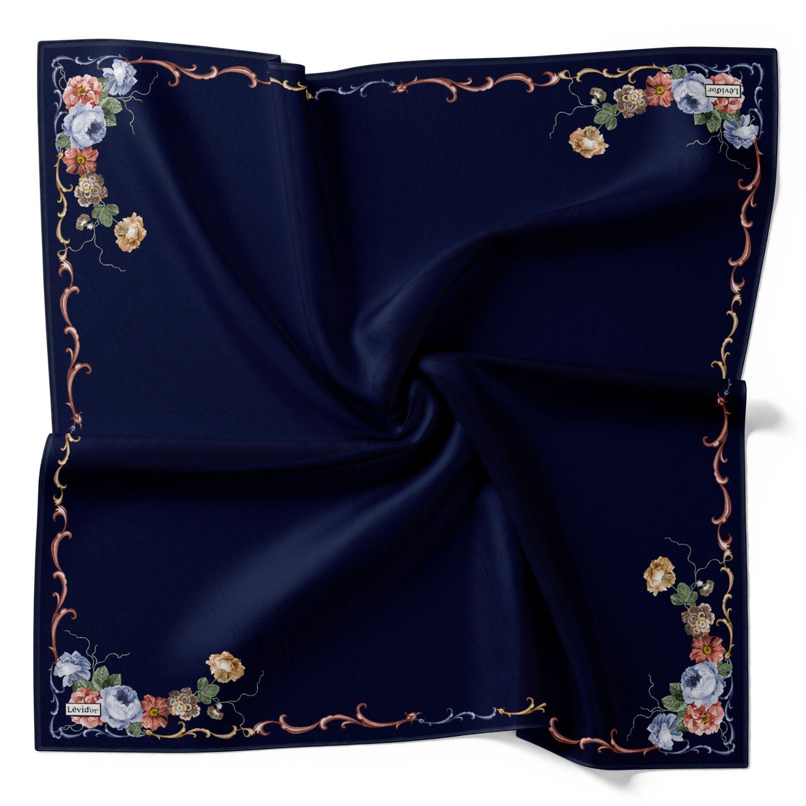 LEVİDOR KENAR DESENLİ DÜZ İPEK EŞARP