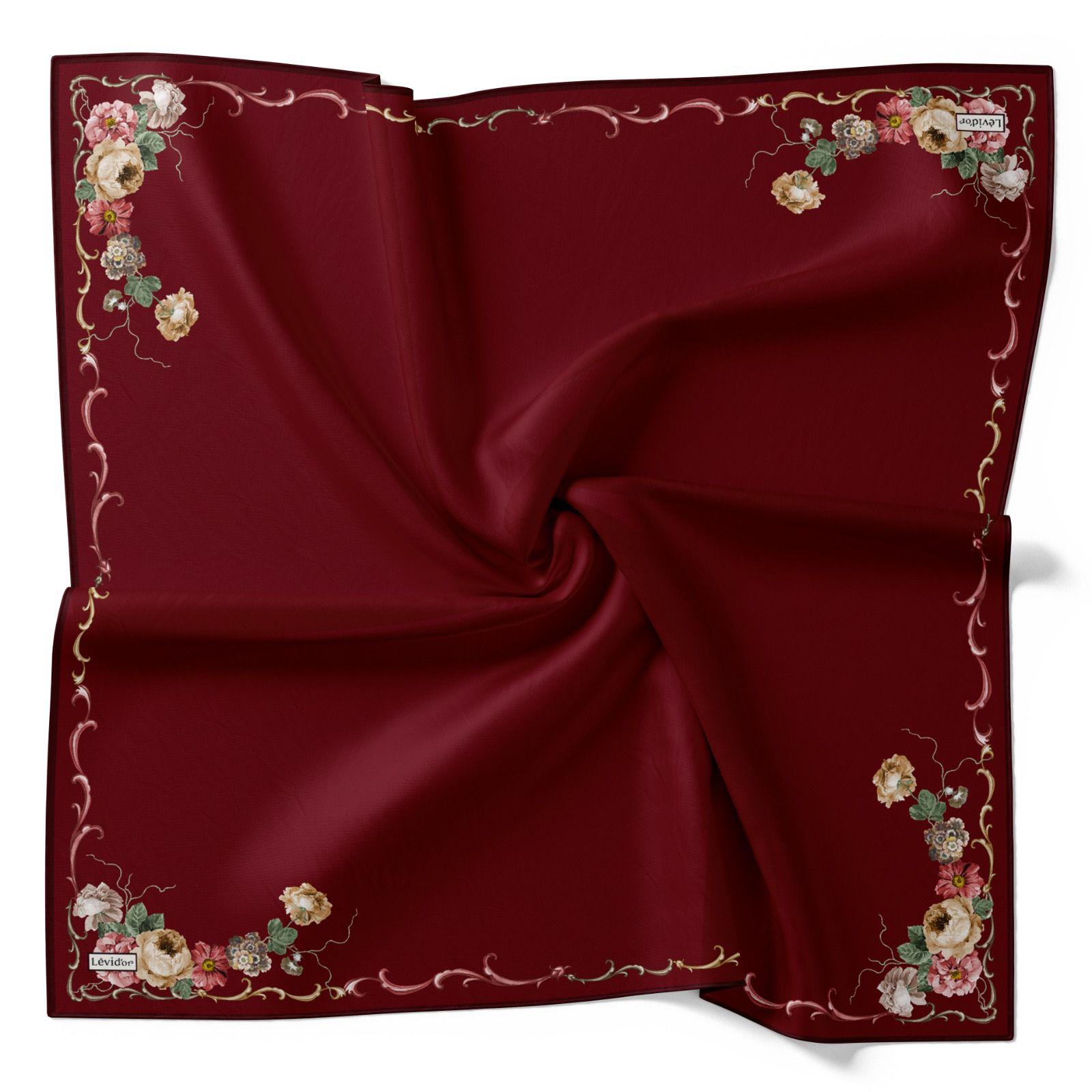 LEVİDOR KENAR DESENLİ DÜZ İPEK EŞARP