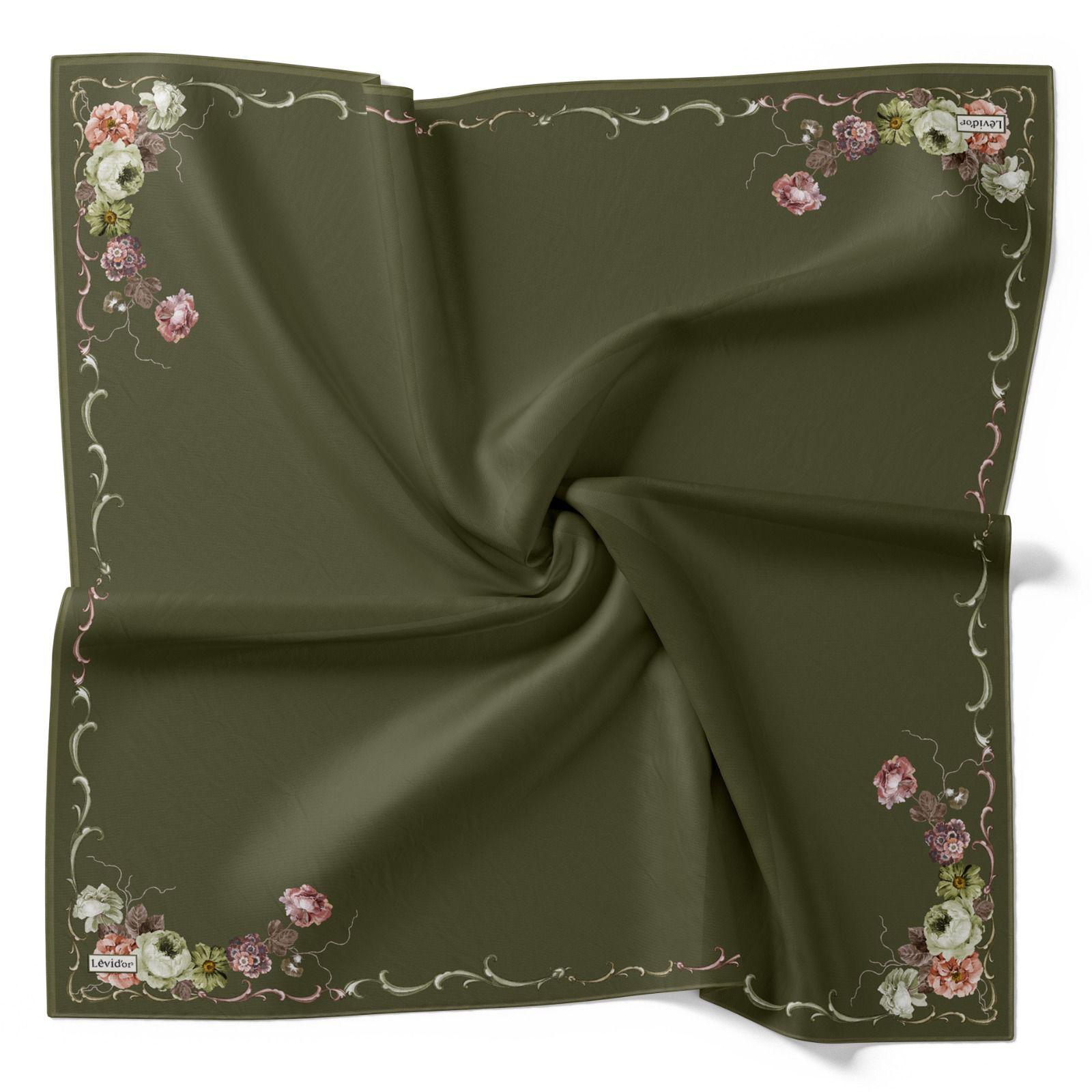 LEVİDOR KENAR DESENLİ DÜZ İPEK EŞARP