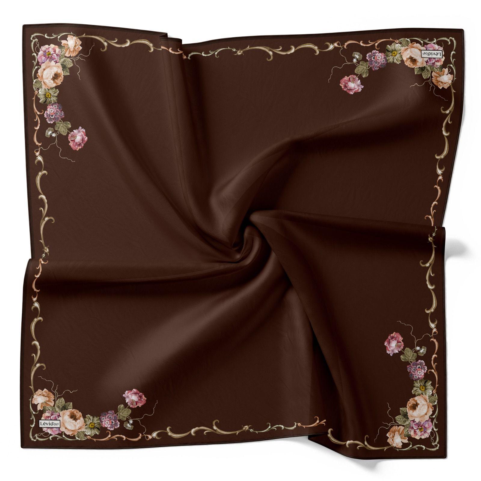 LEVİDOR KENAR DESENLİ DÜZ İPEK EŞARP