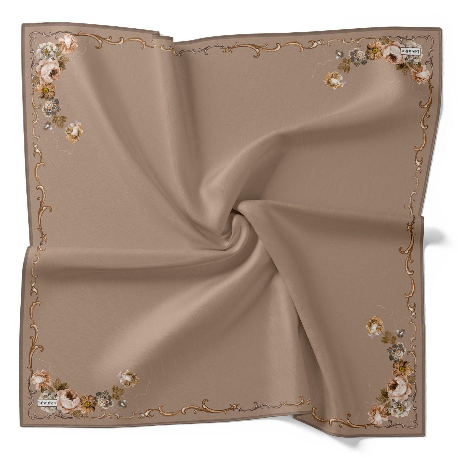 LEVİDOR KENAR DESENLİ DÜZ İPEK EŞARP