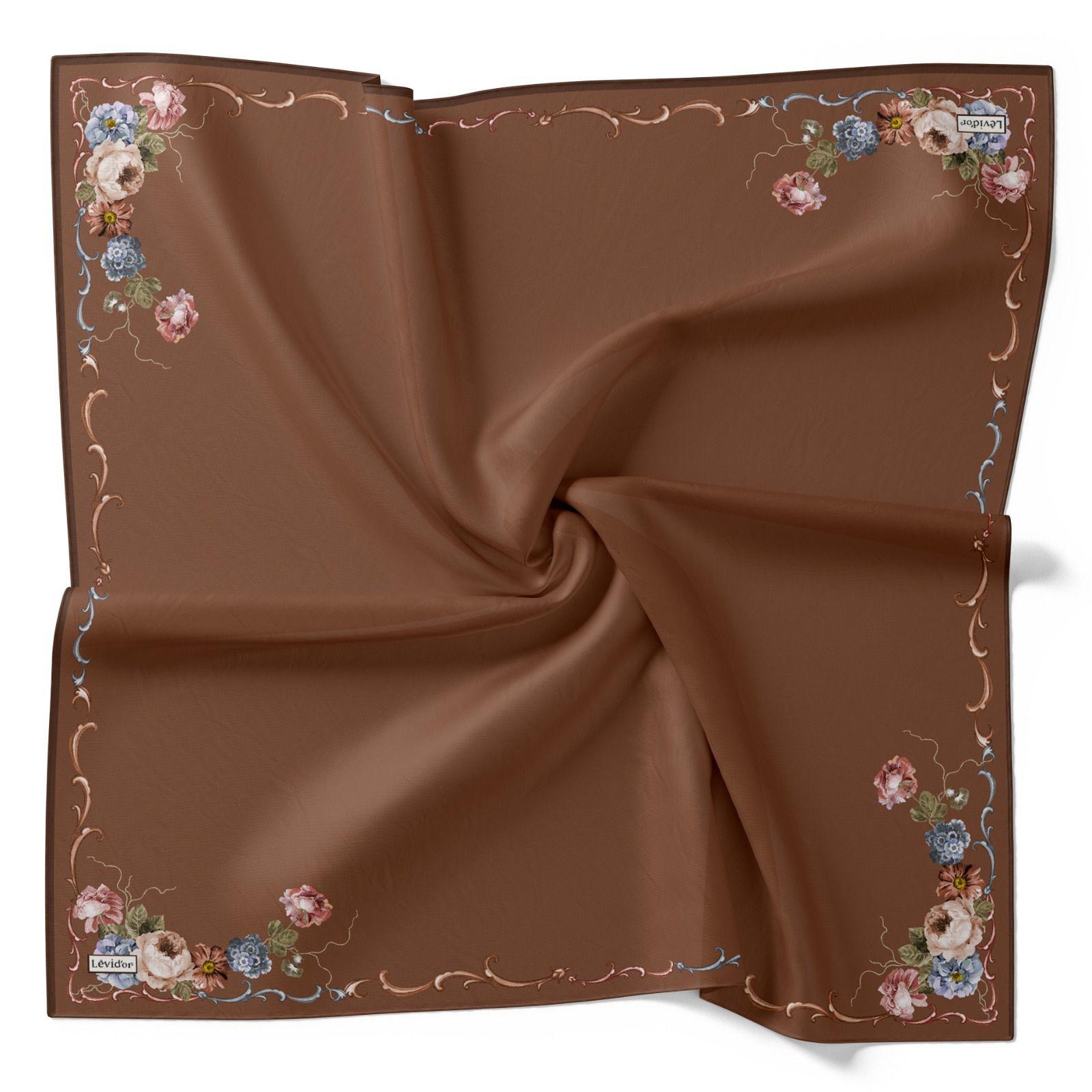 LEVİDOR KENAR DESENLİ DÜZ İPEK EŞARP