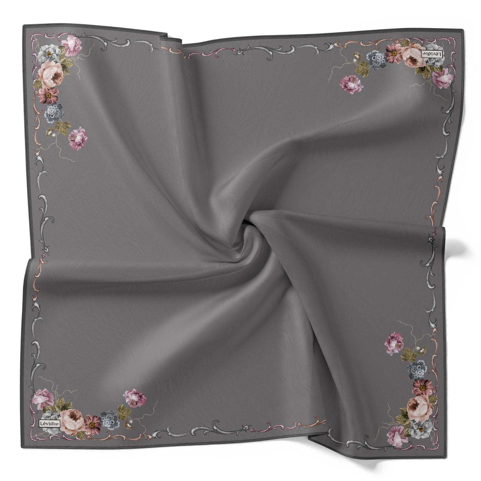 LEVİDOR KENAR DESENLİ DÜZ İPEK EŞARP