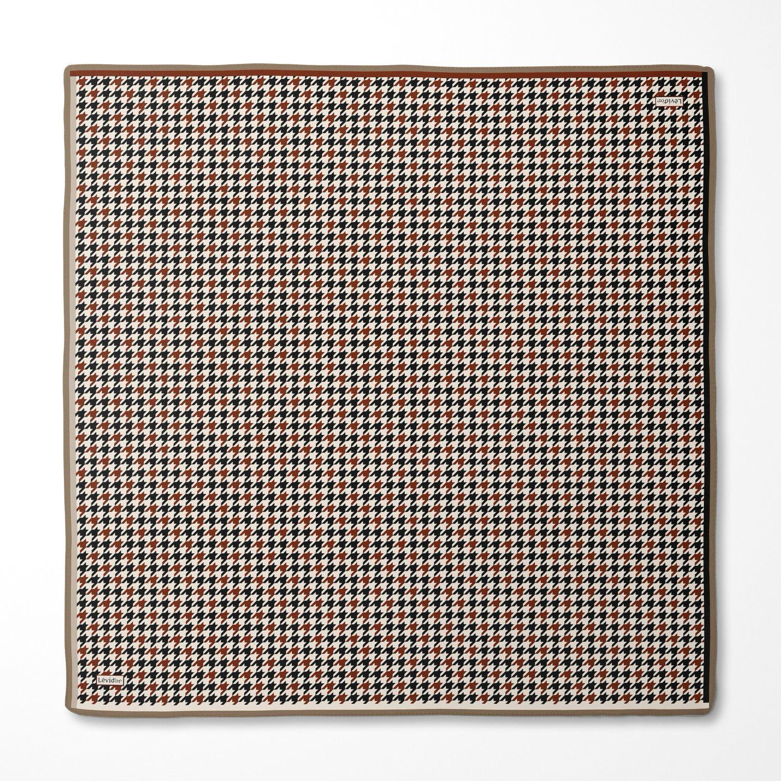 LEVİDOR KAZ AYAĞI DESEN İPEK EŞARP