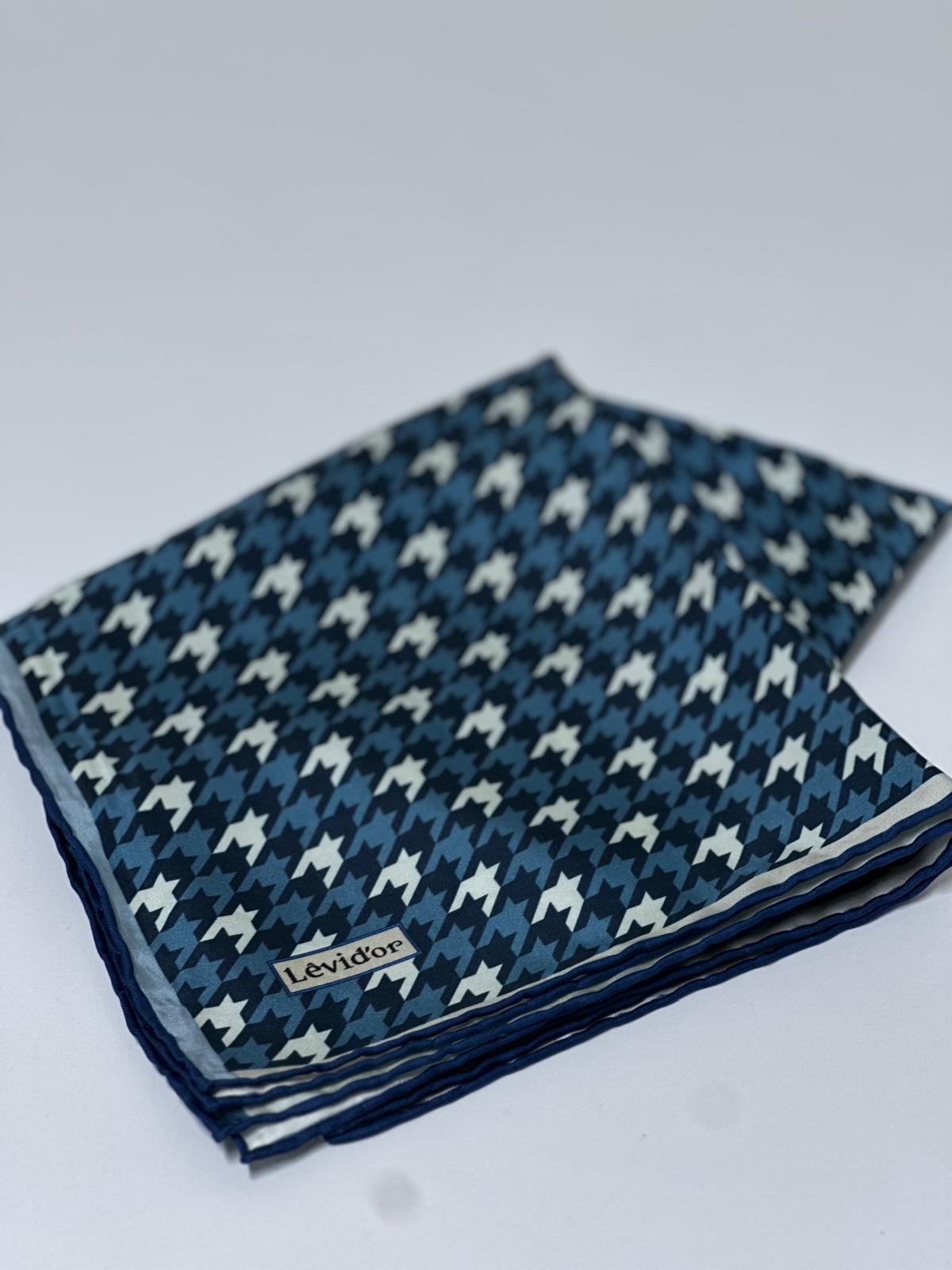 LEVİDOR KAZ AYAĞI DESEN İPEK EŞARP