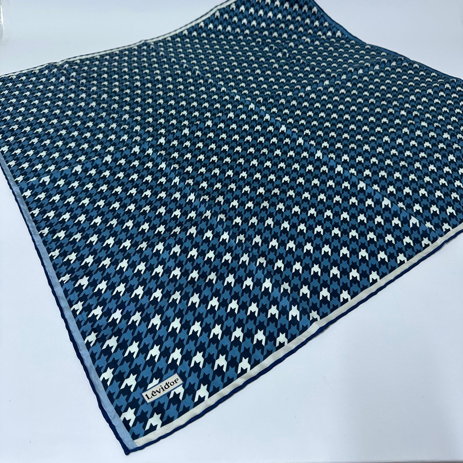 LEVİDOR KAZ AYAĞI DESEN İPEK EŞARP