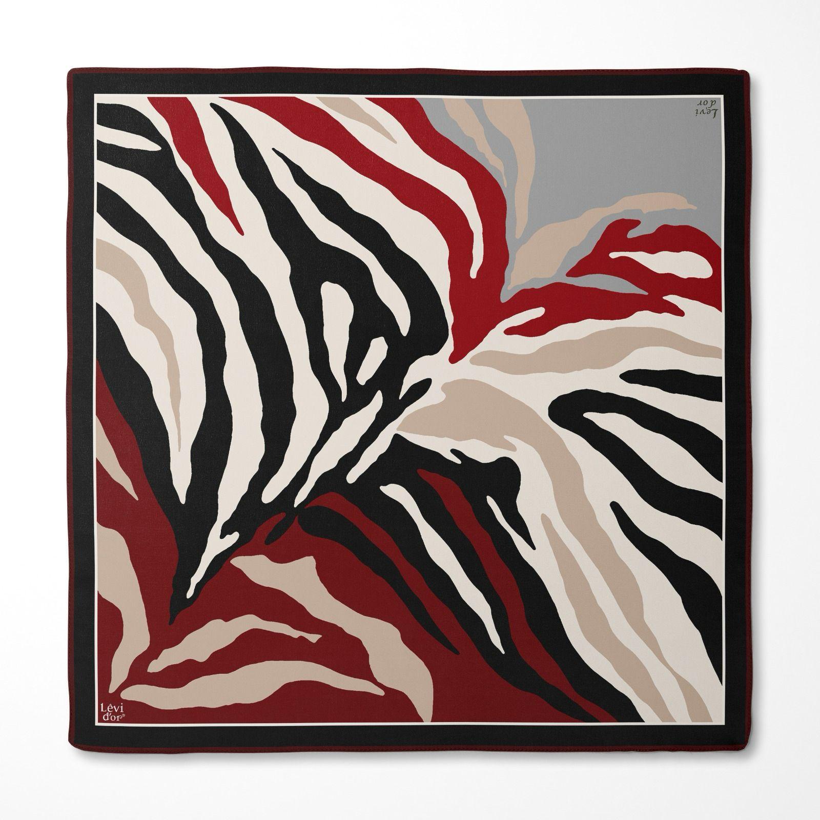 LEVİDOR ZEBRA DESEN İPEK EŞARP