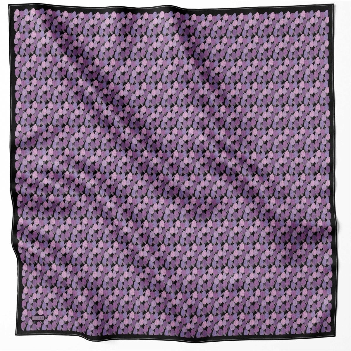 BELLİ ÇİÇEK DESEN İPEK EŞARP