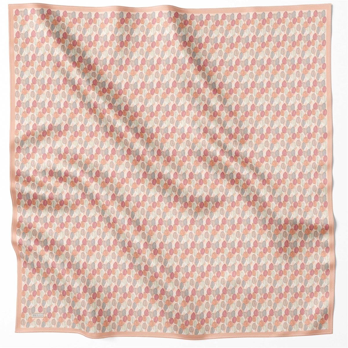 BELLİ ÇİÇEK DESEN İPEK EŞARP