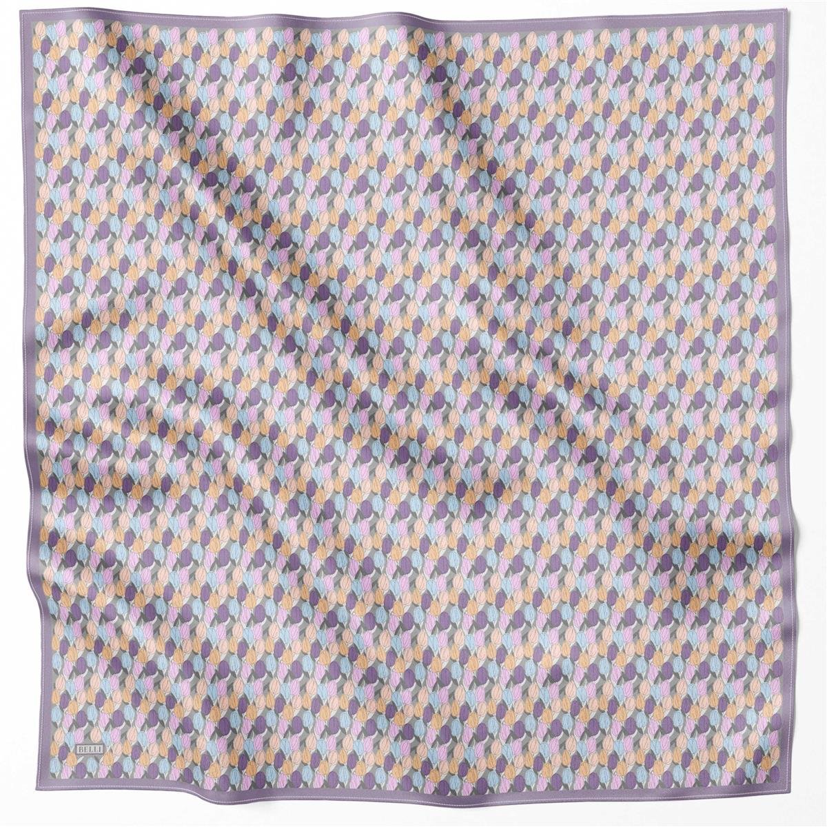 BELLİ ÇİÇEK DESEN İPEK EŞARP