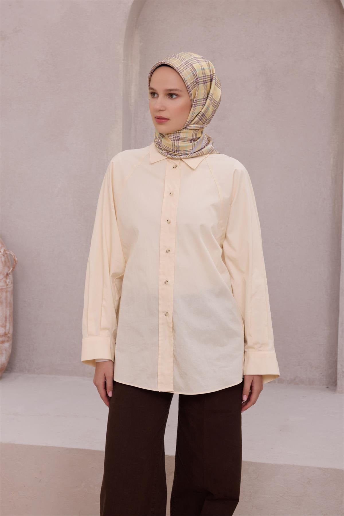 BELLİ EKOSE DESEN İPEK EŞARP