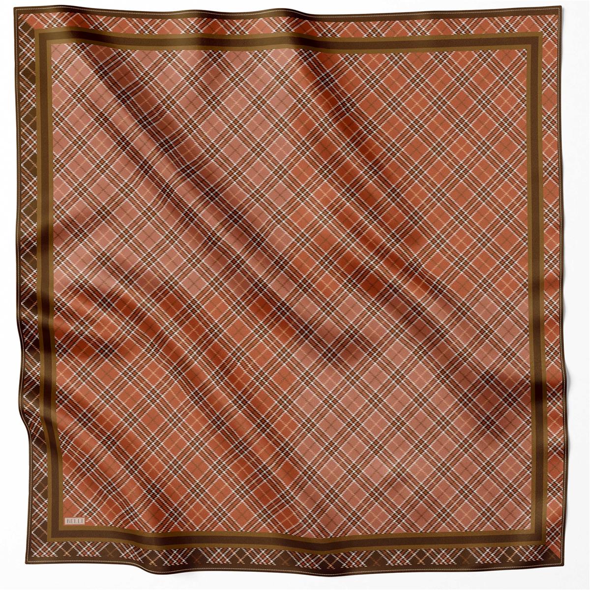 BELLİ EKOSE DESEN İPEK EŞARP