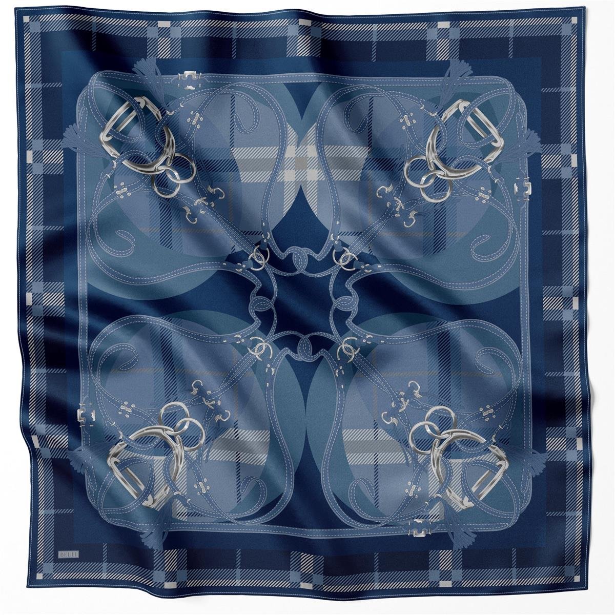 BELLİ EKOSE KEMER DESEN İPEK EŞARP