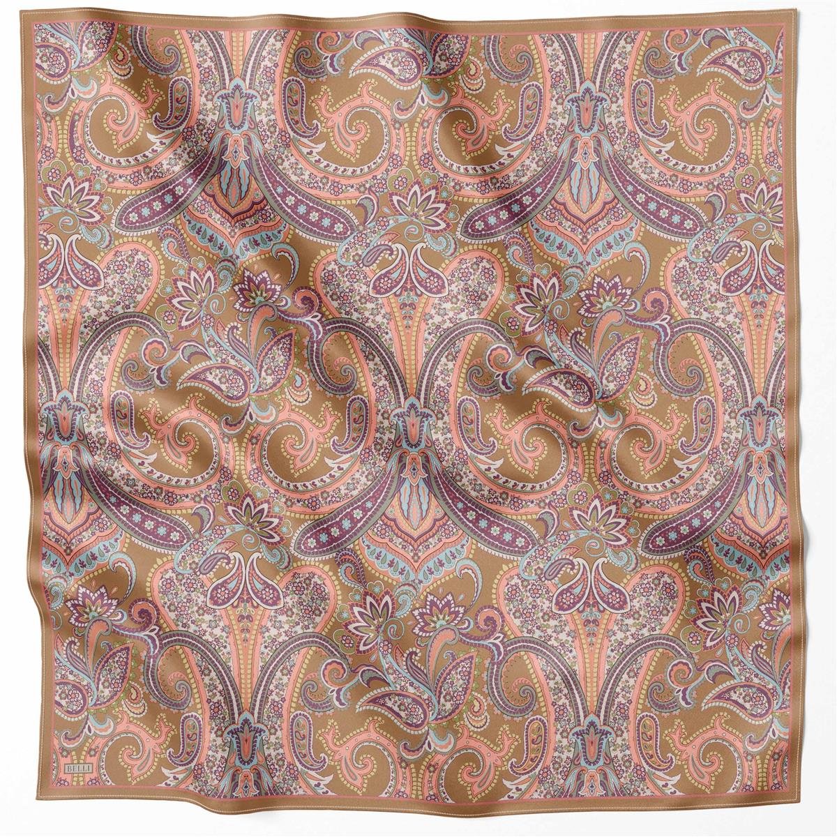 BELLİ ETNİK DESEN İPEK EŞARP