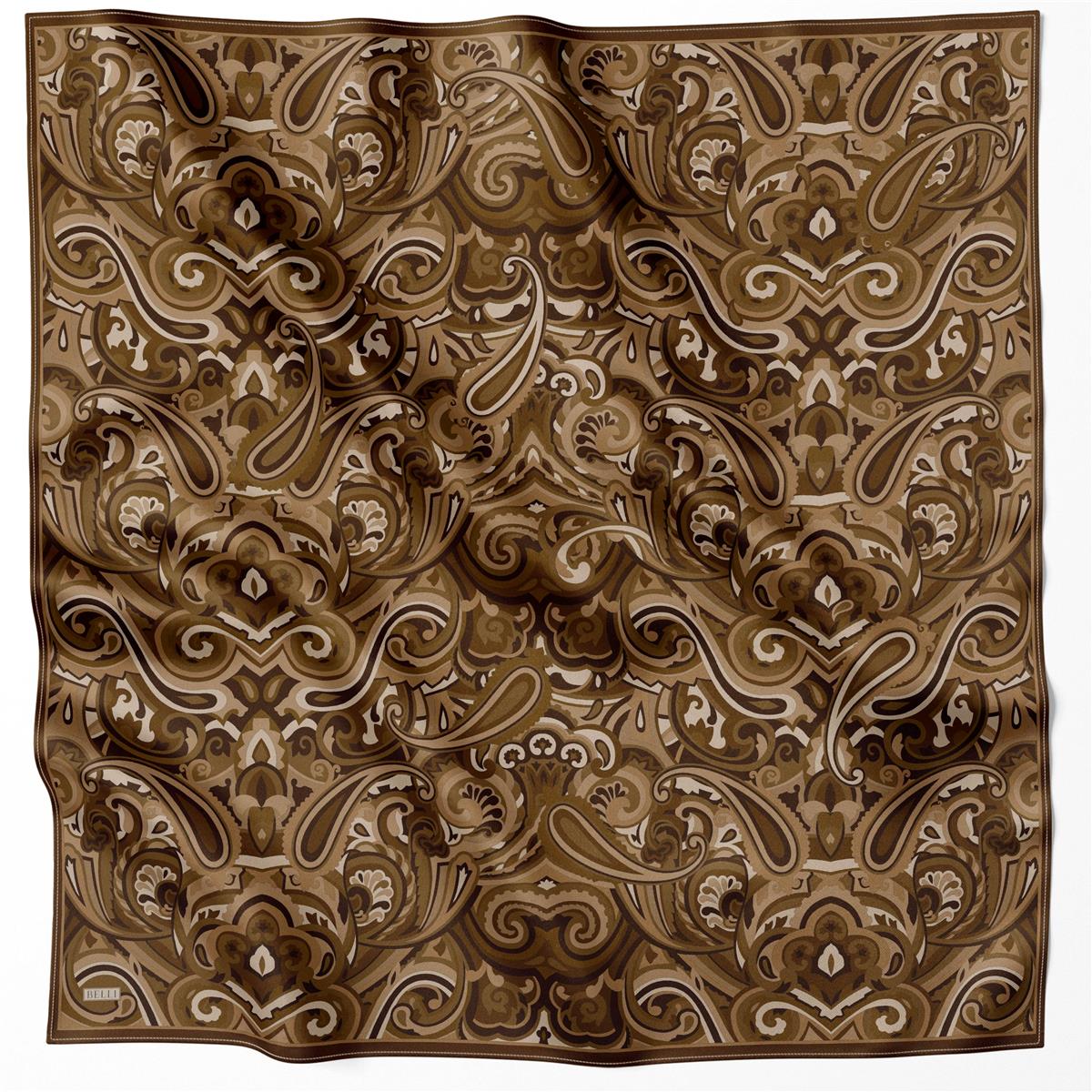 BELLİ ETNİK DESEN İPEK EŞARP