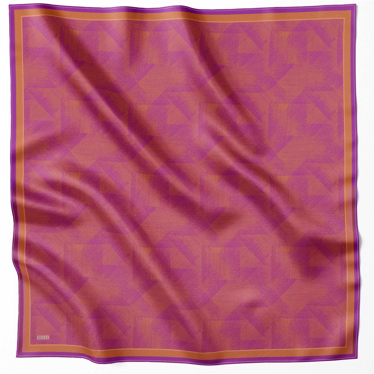 BELLİ GEOMETRİK DESEN İPEK EŞARP