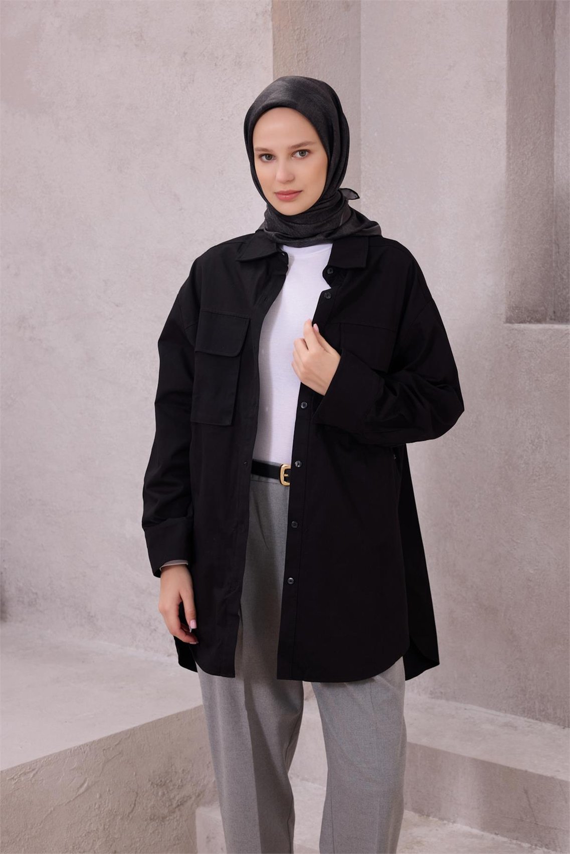 BELLİ GEOMETRİK DESEN İPEK EŞARP