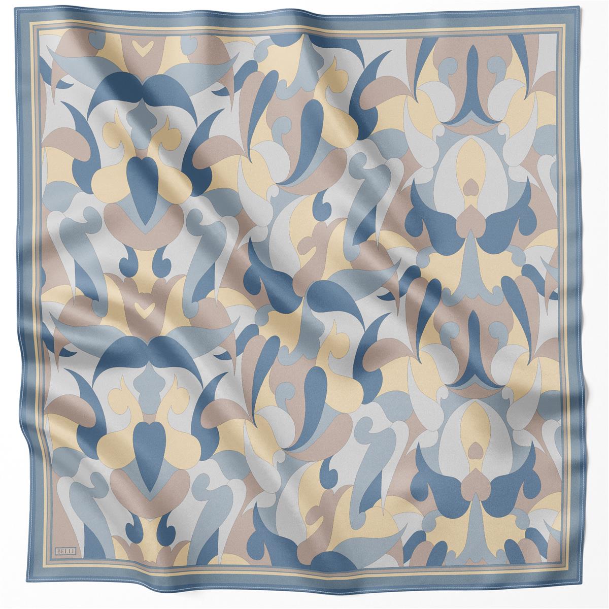 BELLİ GEOMETRİK DESEN İPEK EŞARP