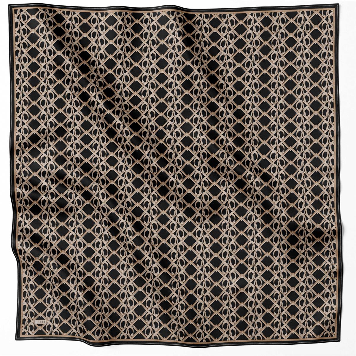 BELLİ GEOMETRİK DESEN İPEK EŞARP