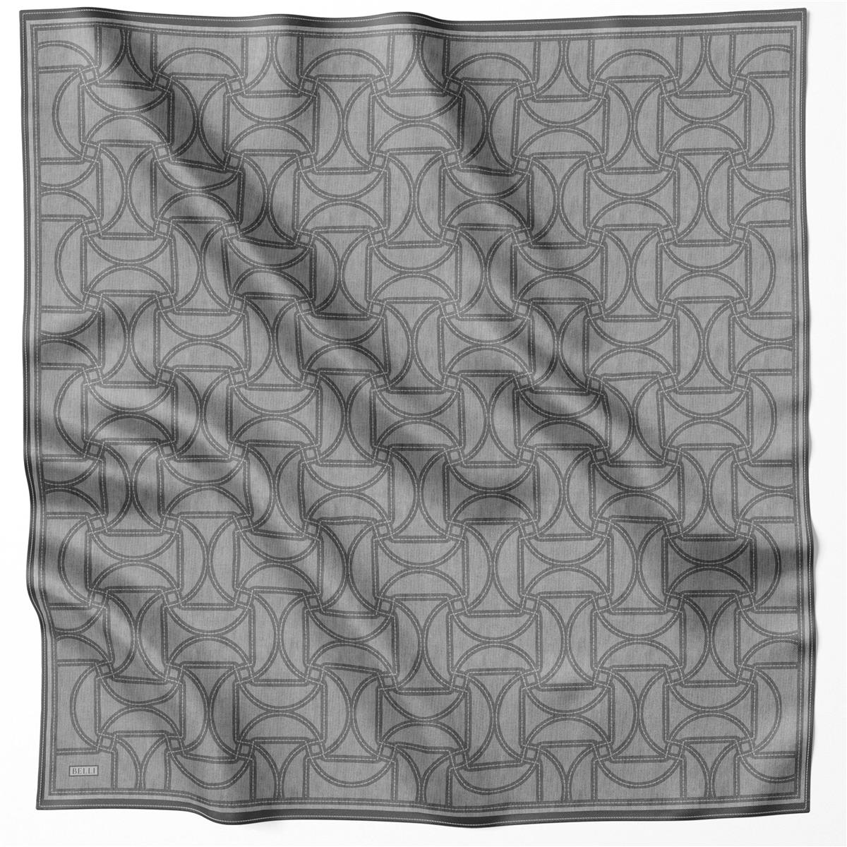 BELLİ GEOMETRİK DESEN İPEK EŞARP