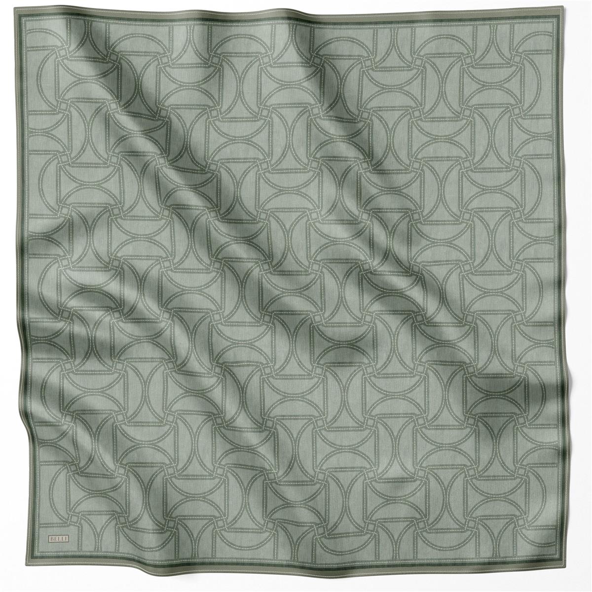 BELLİ GEOMETRİK DESEN İPEK EŞARP