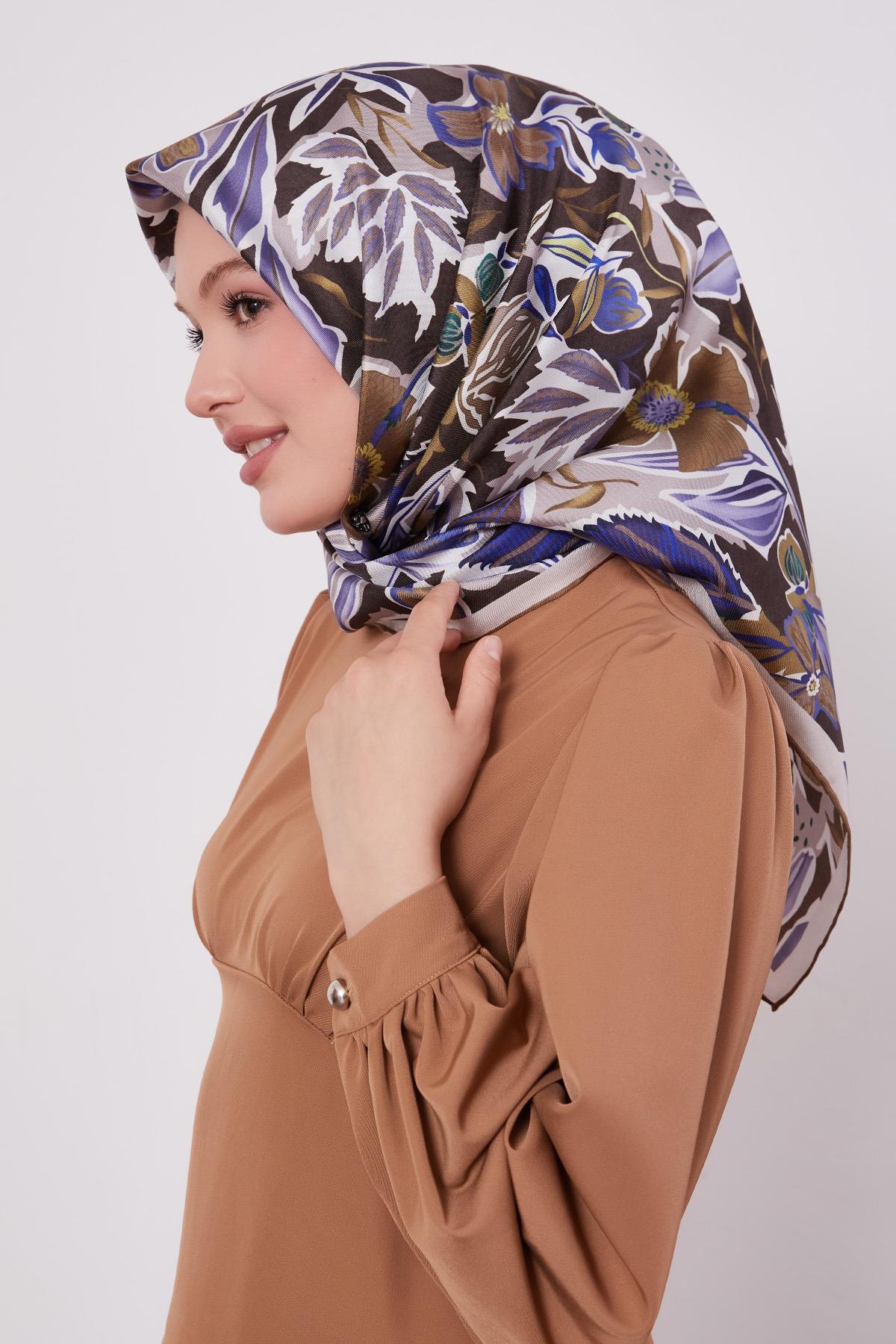 LEVİDOR PETUNYA DESEN İPEK EŞARP