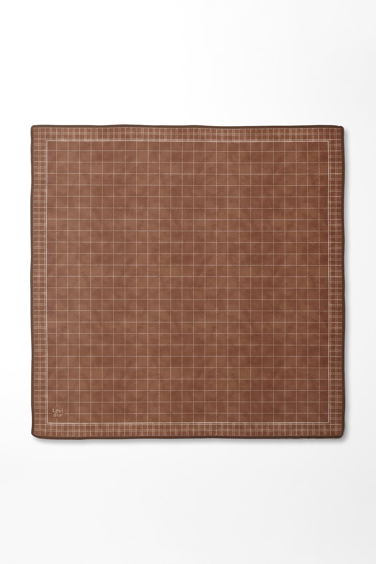 LEVİDOR KARE DESEN İPEK EŞARP