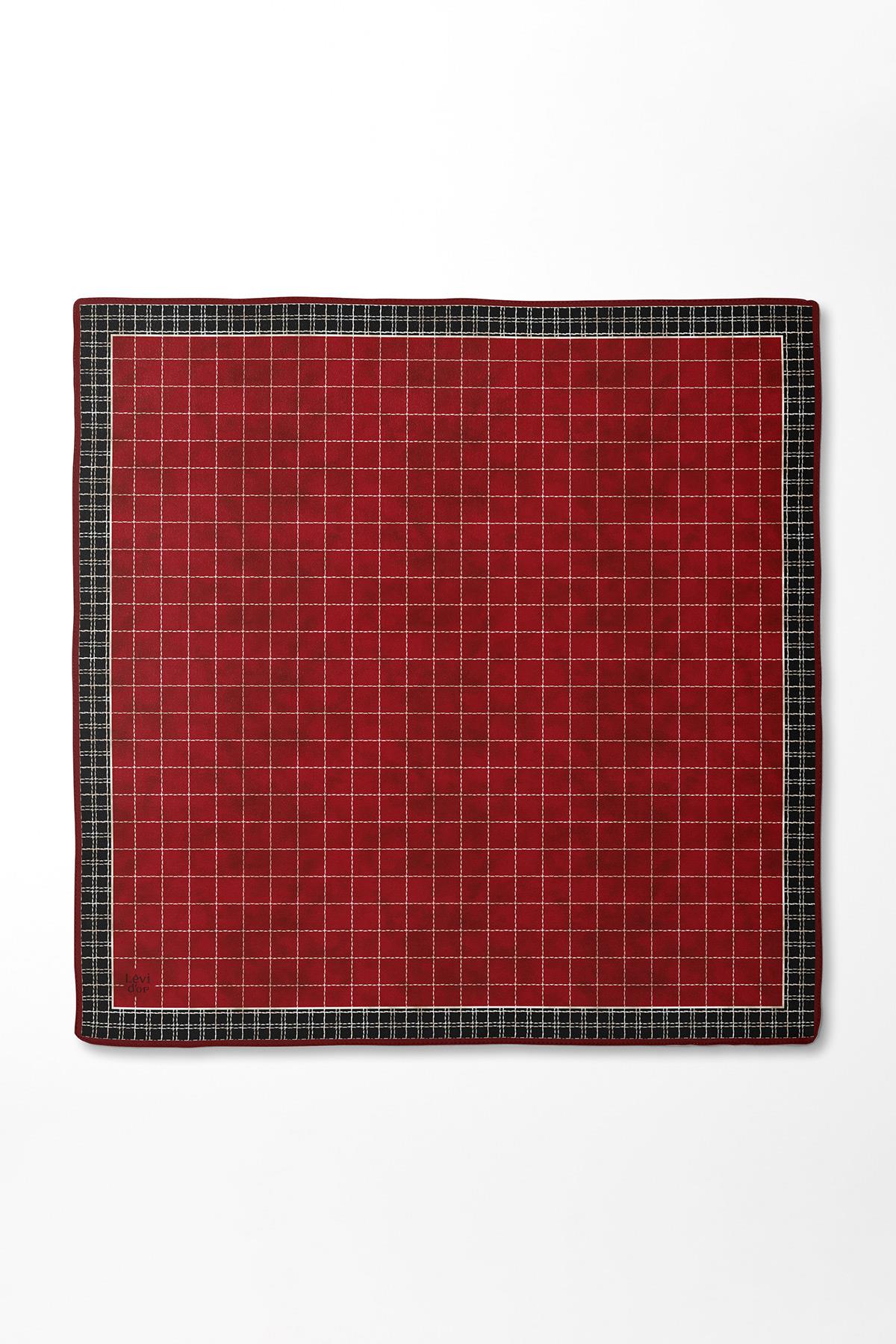 LEVİDOR KARE DESEN İPEK EŞARP