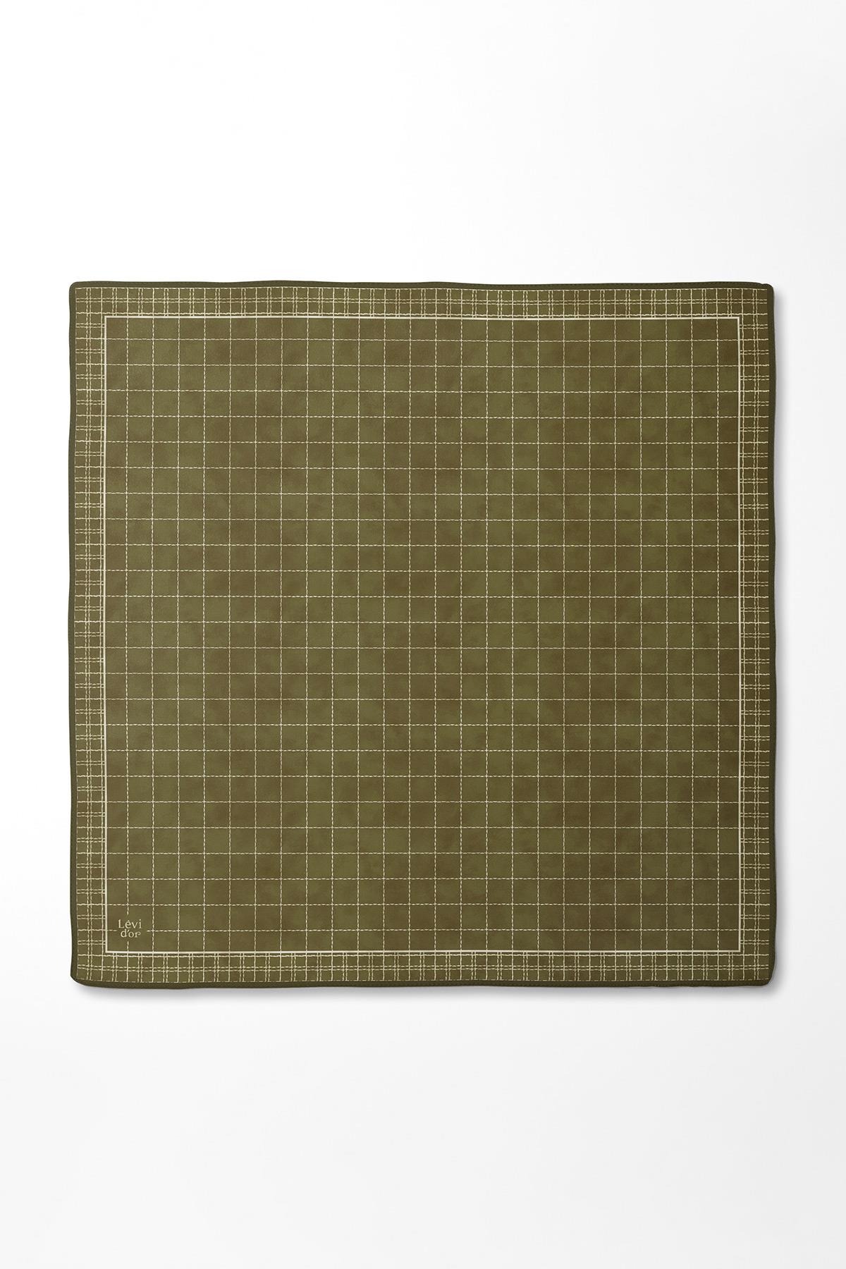 LEVİDOR KARE DESEN İPEK EŞARP