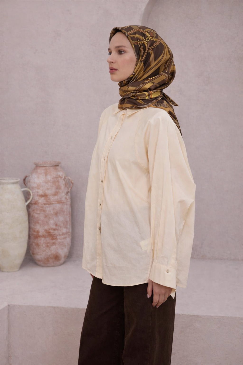 BELLİ EKOSE KEMER DESEN İPEK EŞARP