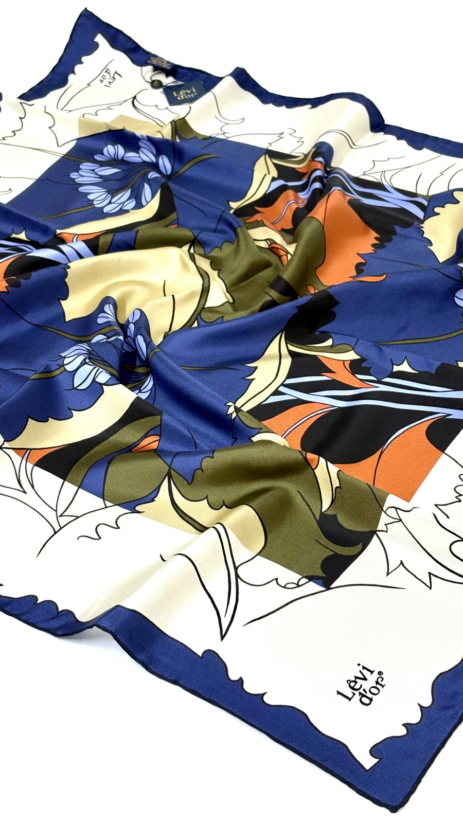 LEVİDOR ÇİÇEK DESEN İPEK EŞARP