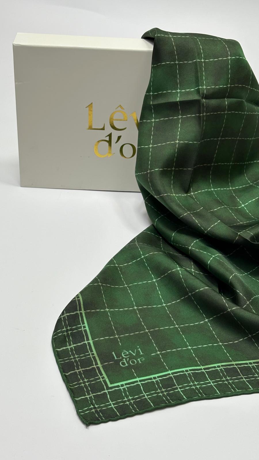 LEVİDOR KARE DESEN İPEK EŞARP