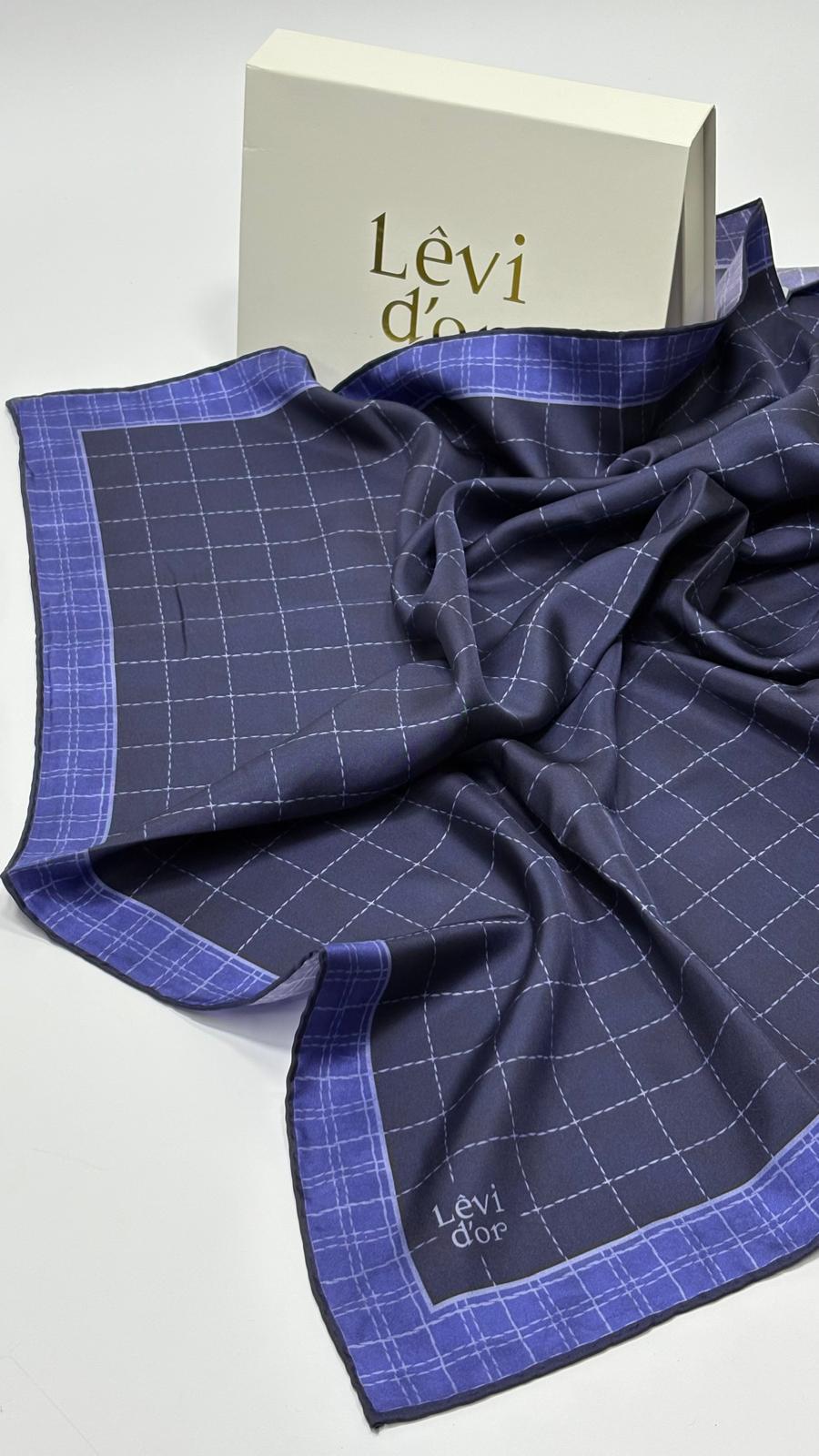 LEVİDOR KARE DESEN İPEK EŞARP