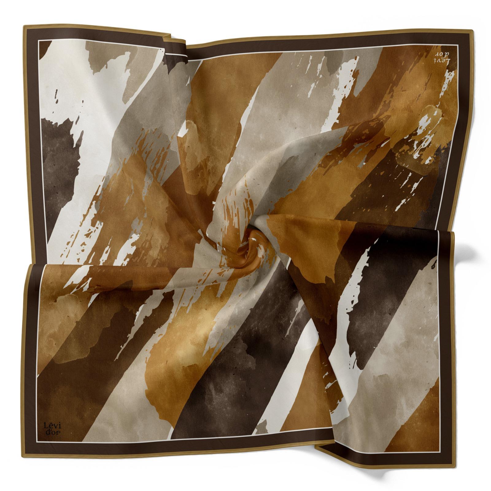 LEVİDOR FIRÇA DESEN İPEK EŞARP