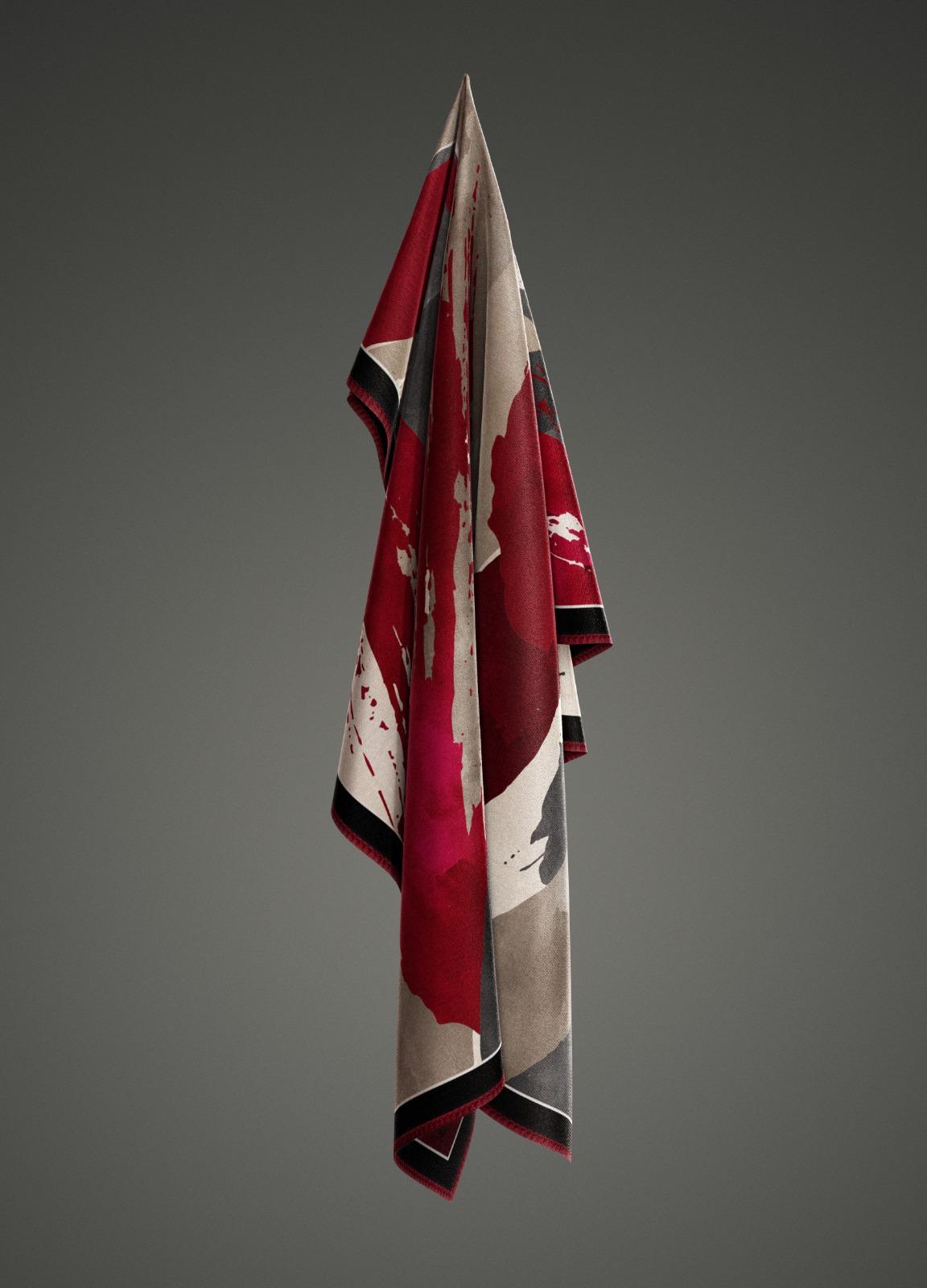 LEVİDOR FIRÇA DESEN İPEK EŞARP