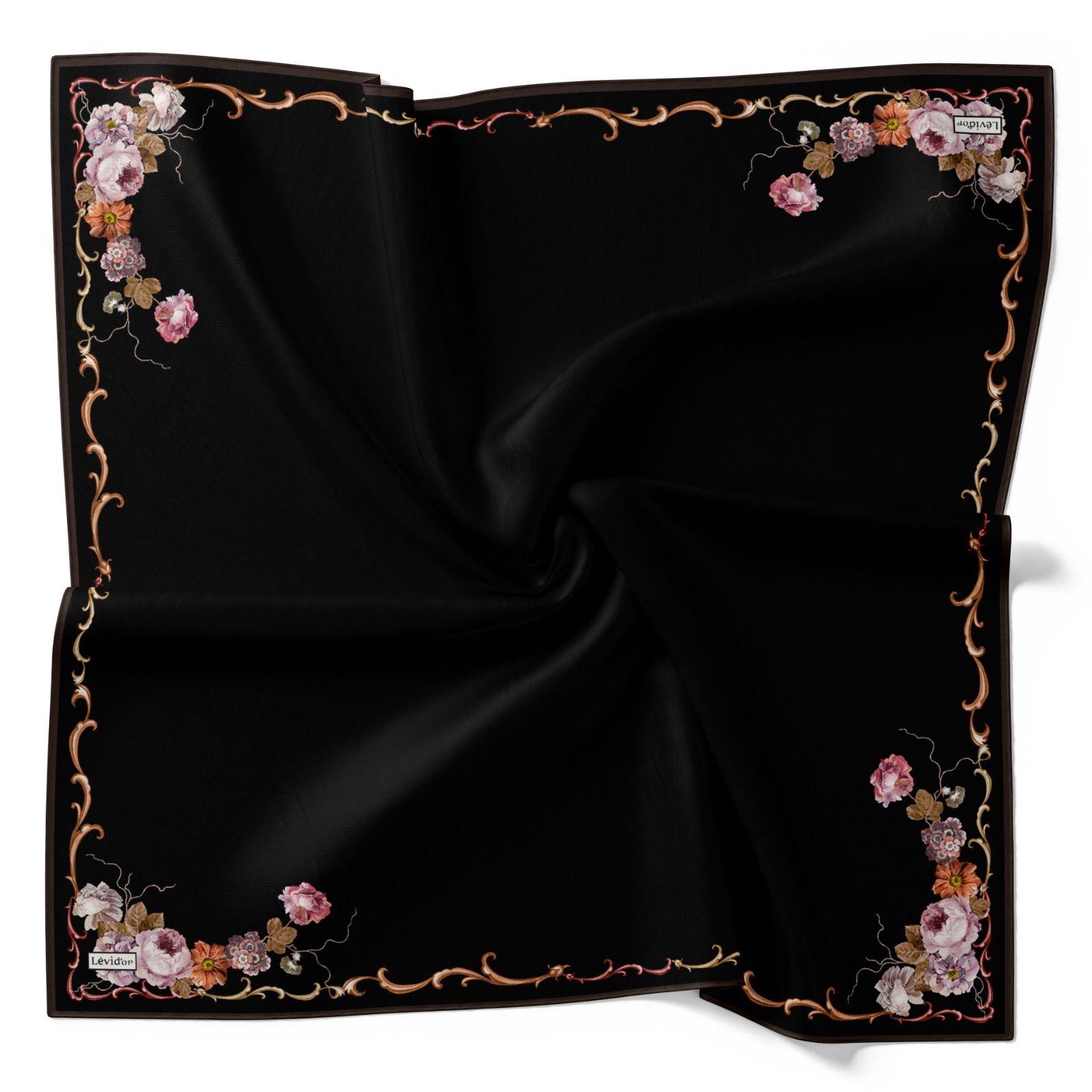 LEVİDOR KENAR DESENLİ DÜZ İPEK EŞARP