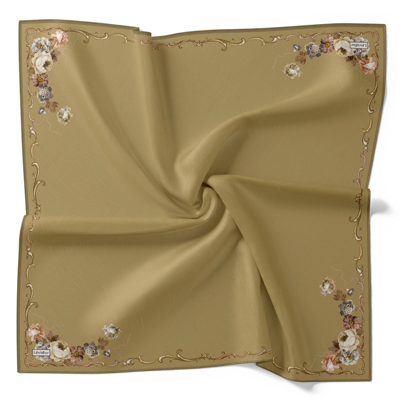 LEVİDOR KENAR DESENLİ DÜZ İPEK EŞARP