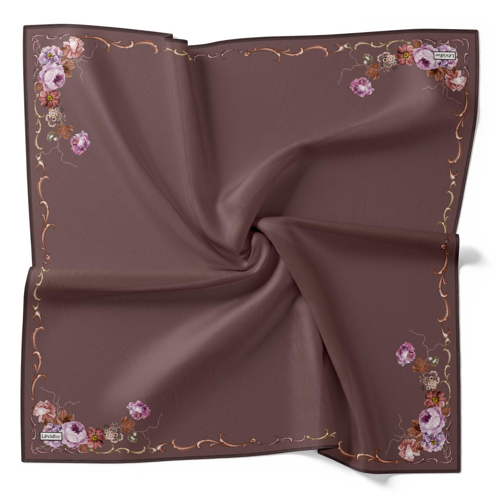 LEVİDOR KENAR DESENLİ DÜZ İPEK EŞARP