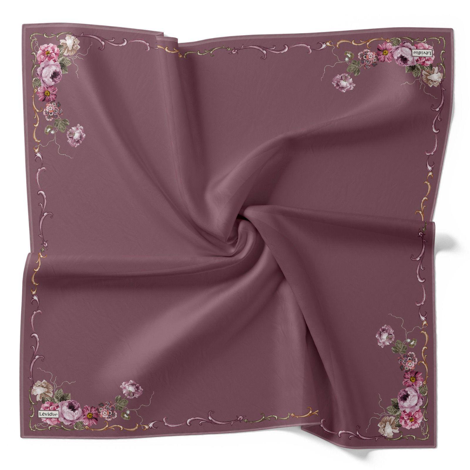 LEVİDOR KENAR DESENLİ DÜZ İPEK EŞARP