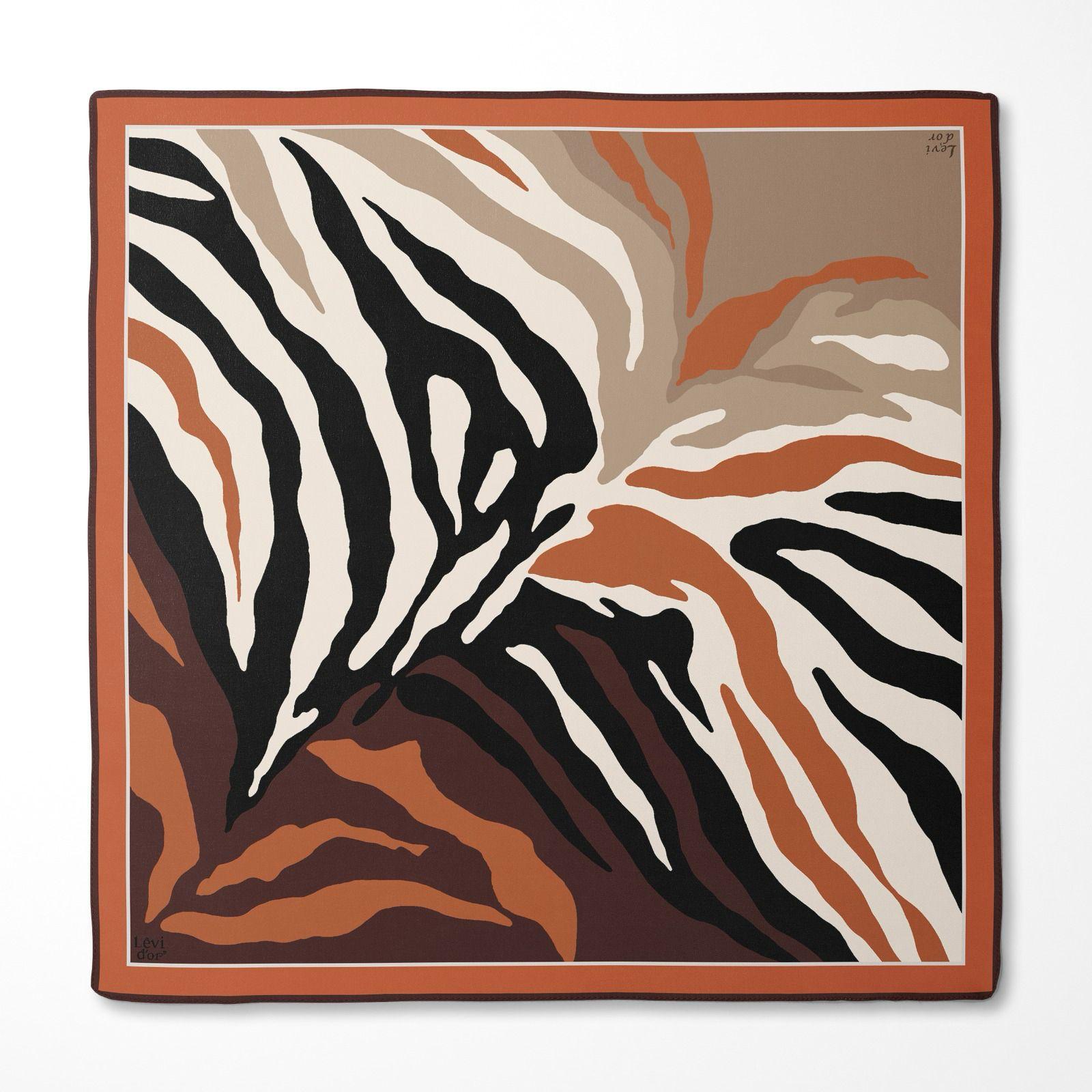 LEVİDOR ZEBRA DESEN İPEK EŞARP