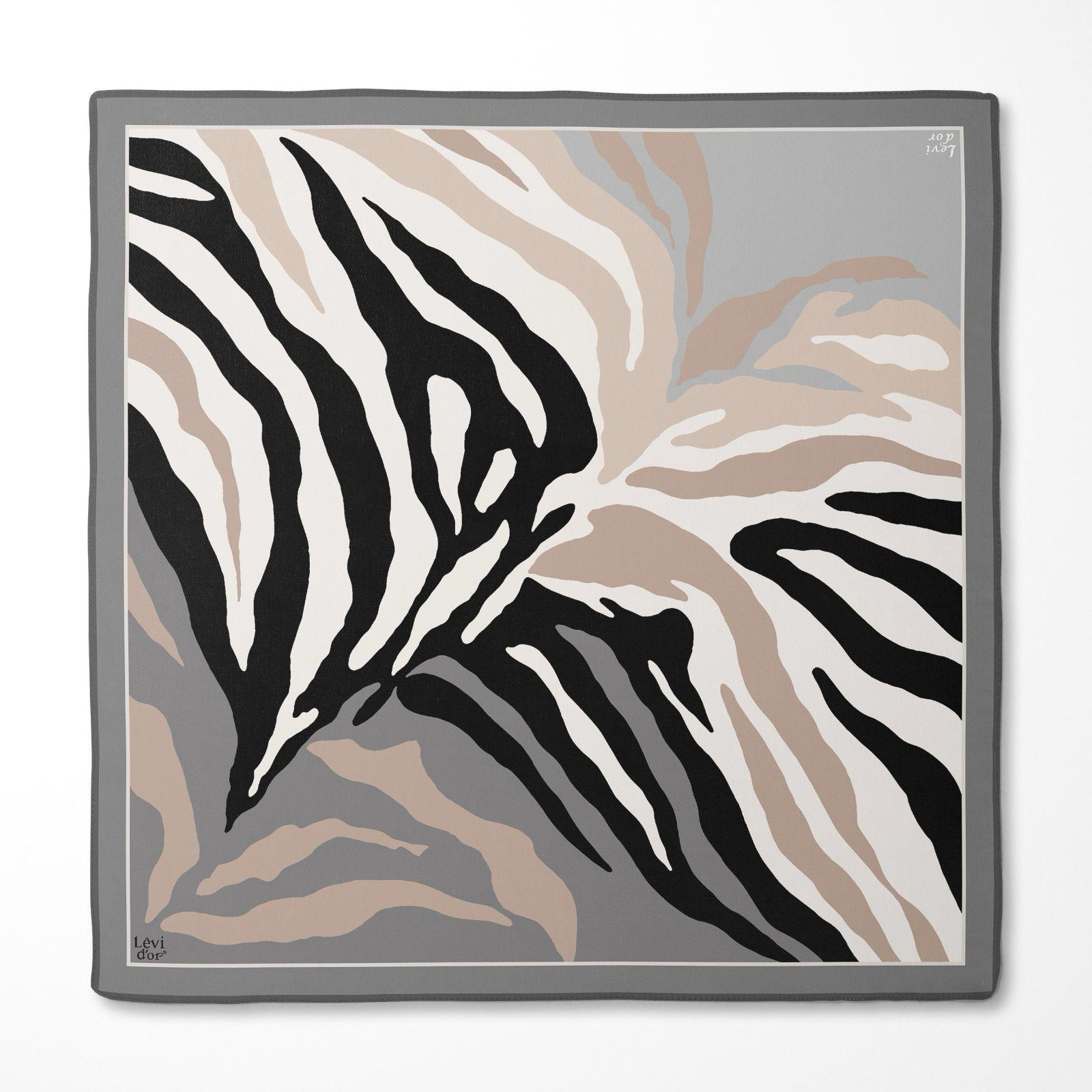 LEVİDOR ZEBRA DESEN İPEK EŞARP