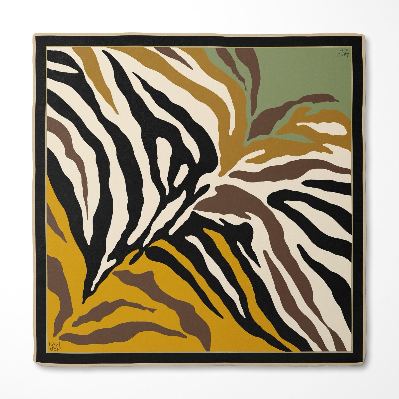 LEVİDOR ZEBRA DESEN İPEK EŞARP