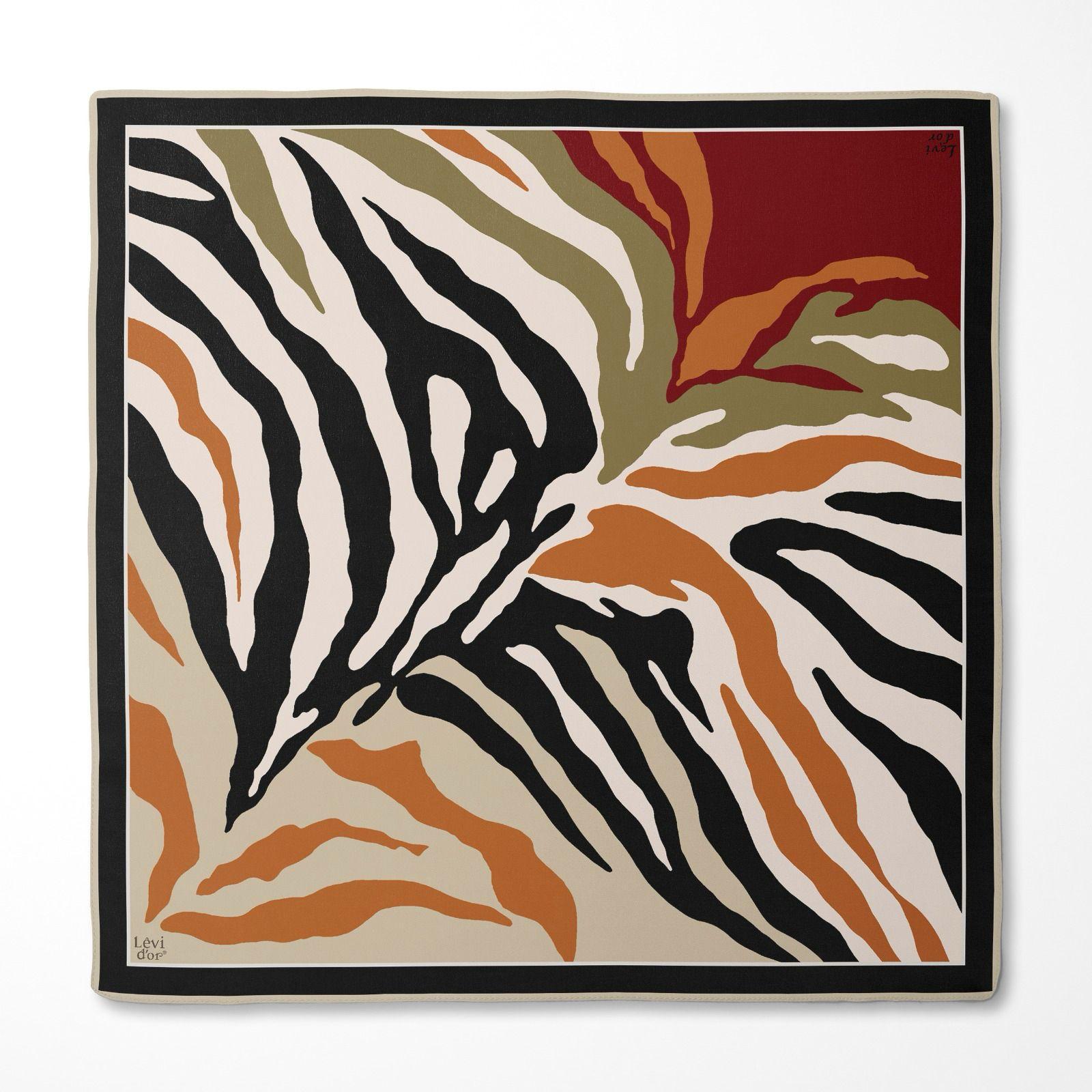 LEVİDOR ZEBRA DESEN İPEK EŞARP