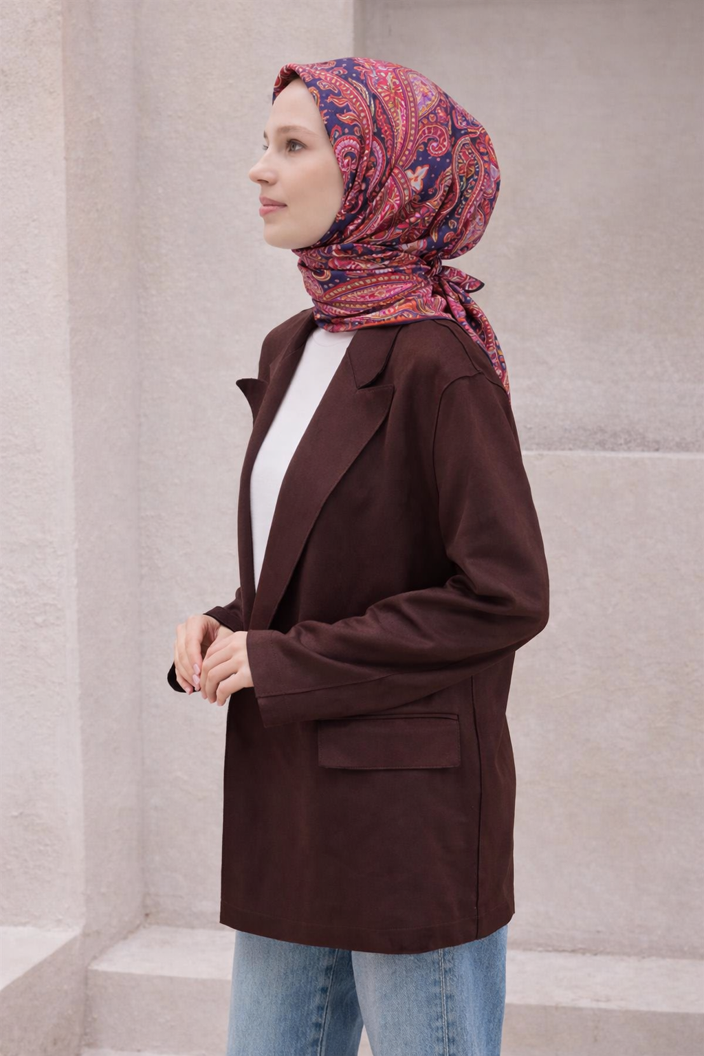 BELLİ ETNİK DESEN İPEK EŞARP